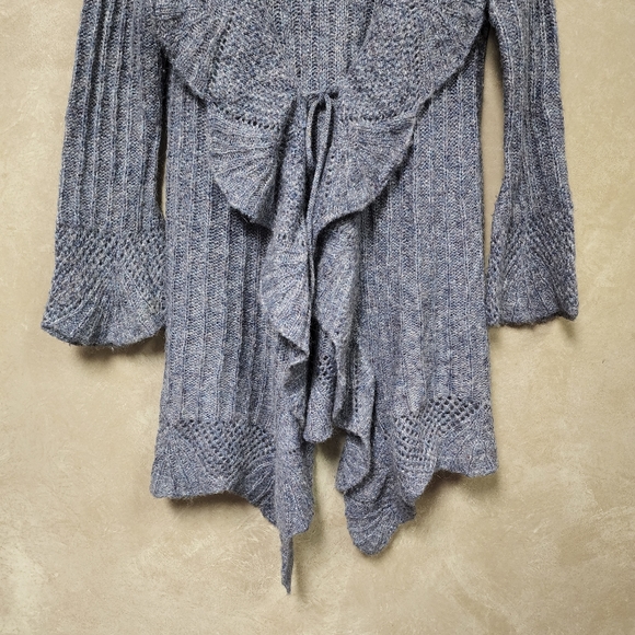 Sarah Spencer Asymmetrical Tie Front Bell Cuff Cardigan Size M - Picture 7 of 12